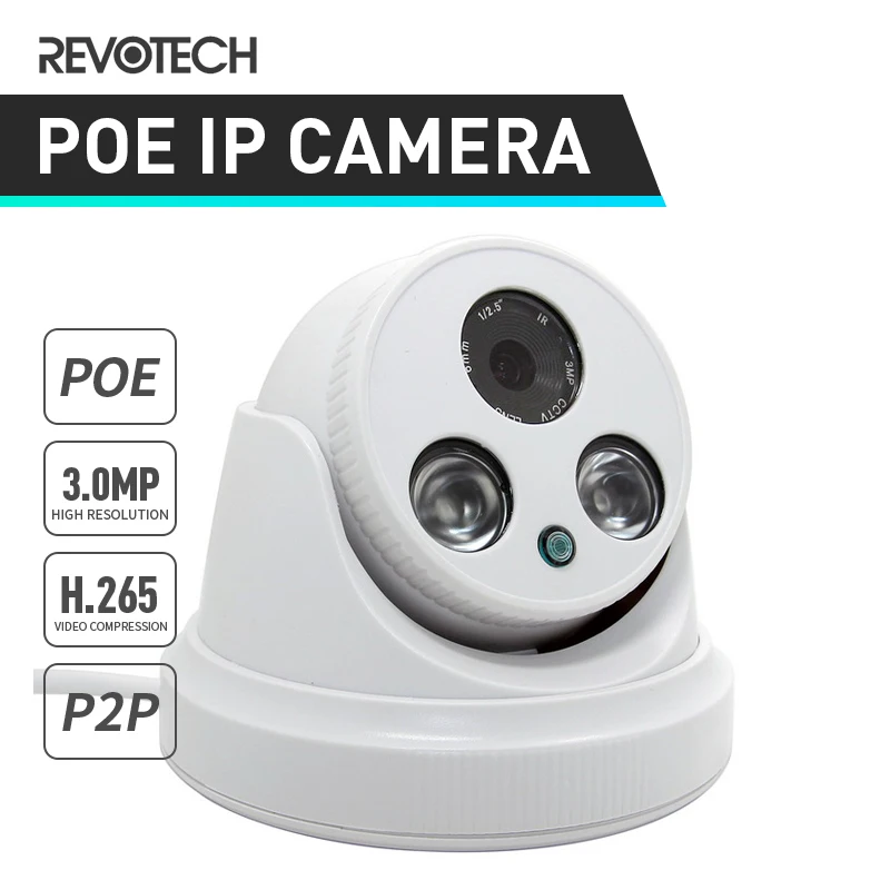 H.265 POE HD 3MP внутренняя IP камера 1296 P/1080 P 2 массива купольные камеры с инфракрасной
