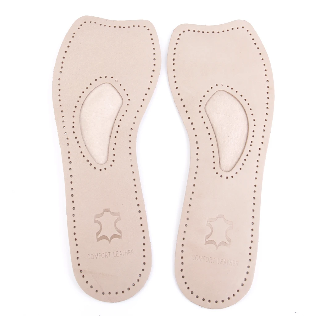 Footful Leather 3/4 Length Insoles Arch Support Cushions for Women Brown Footful Leather 3/4 Length Insoles Arch Support Cushions for Women Brown