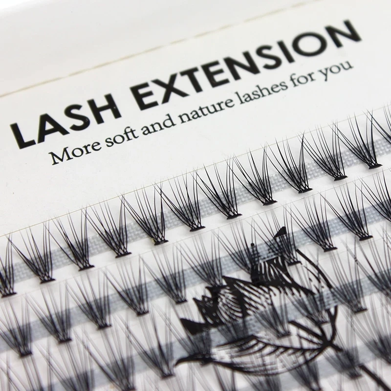 

200 шт./лоток натуральные 10D объемные смешанные длины 8-14 мм Искусственные норковые Премиум шелковые ресницы Инструменты