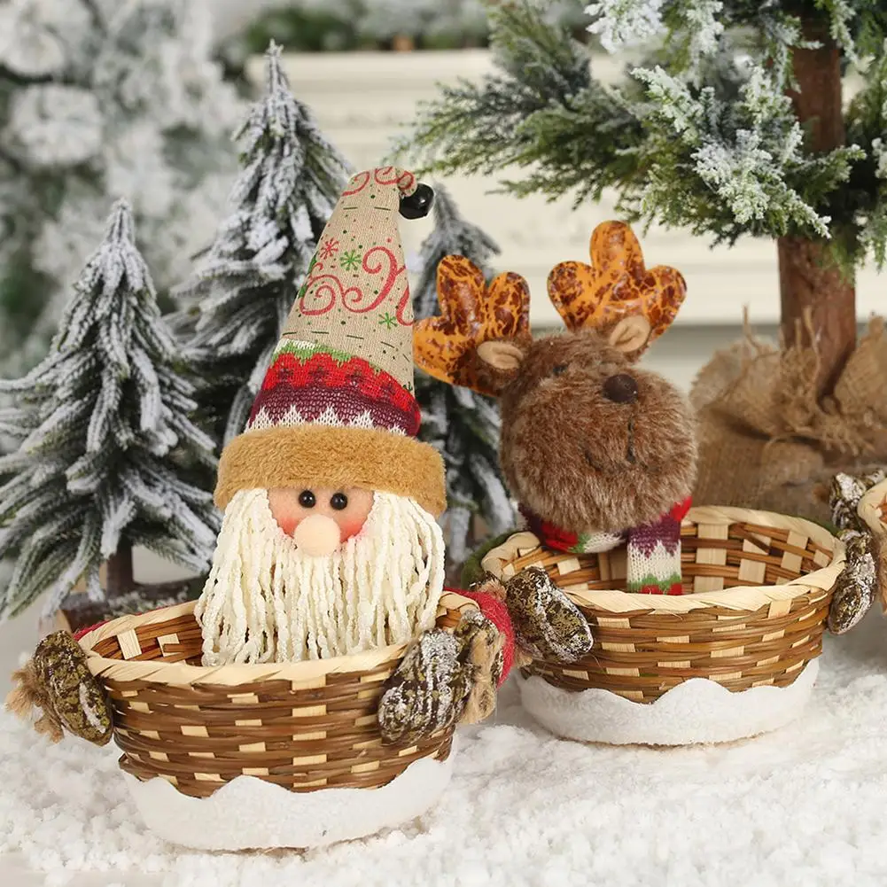 Рождественские украшения для дома, сумка для конфет, корзина, держатель для хранения, мультяшный Санта-Клаус, подарок для детей, декор на год, Рождество