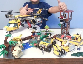 

10713 cofockco Compatible Jungle City series 60162, 1098+pcs/set building Blocks Kids Toys For Children Gift