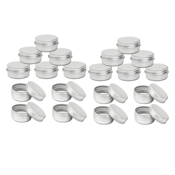 

35 Pcs Aluminium Tin Large Make Up Candle Pots Capacity Empty Big Cosmetic/Candle/Spice Pots/Hair Product/Sweet Tin Jar, 10 Pcs