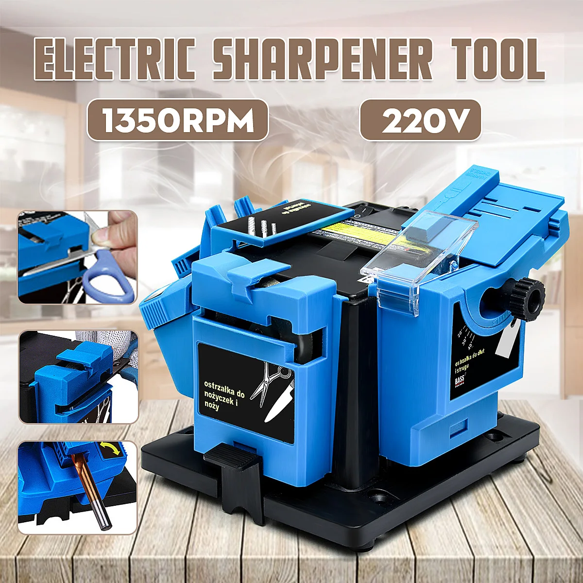 96W 1350 rpm Multifunction Electric Sharpener Grinding Tool for knife Twist drill HSS Drill Scissor Chisel Electric Grinder