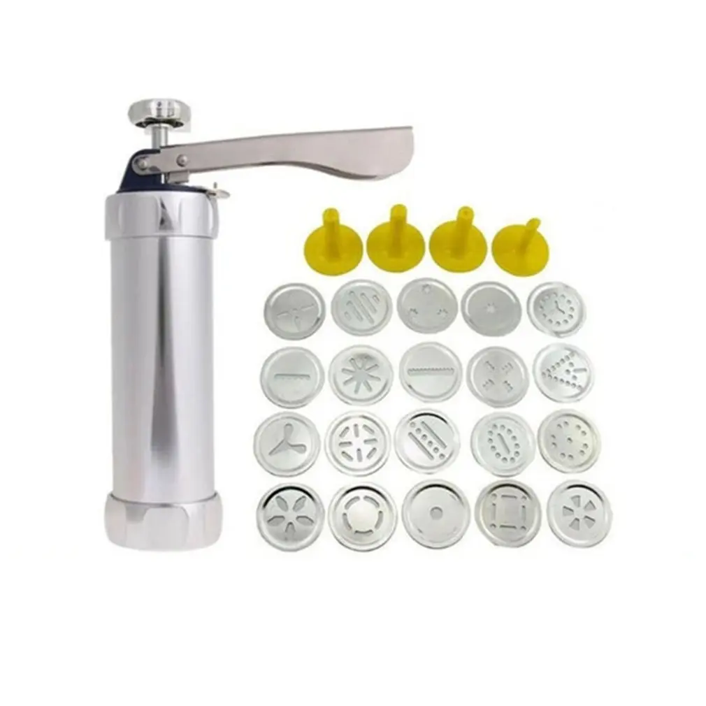 

Creative Baking Tools Biscuits Mold Guns Flower Gun Aluminum Alloy Body 20Pcs Silk Flower Biscuits Machine