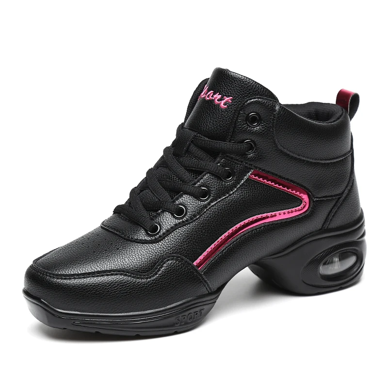 High Ankle Wimen's Dance Shoes Soft Leather Women Dancing Sneakers