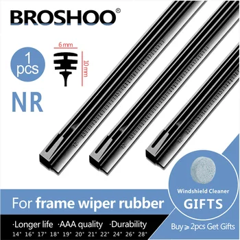 

BROSHOO Car windscreen Wiper Blade Insert Natural Rubber Strip NR 6mm (Refill) 14"16"17"18"19"20"21"22"24"26"1pcs Car Accessorie