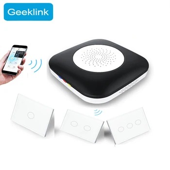 

Geeklink Smart Home WiFi Switch 1 2 3 Gang US Light Switches Wireless WiFi+IR+RF APP Remote Control work with Alexa Google Home