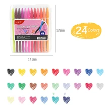 24 Цвет s фломастер чертежная ручка 0,3 мм воды Цвет ручка, фломастер Скрап Цвет и чернильным принтом милый стационарные каваи