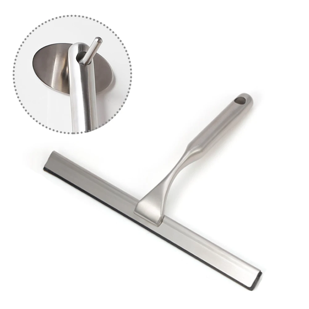 

Stainless Steel Bathroom Mirror Home Kitchen Cleaner Durable Car Glass Wiper Window Squeegee Helper Scraper With Hook Washing