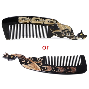 

Natural Ox Horn Comb Hand Carved Hair Loss Treatment Brush Massage Healthy Combs