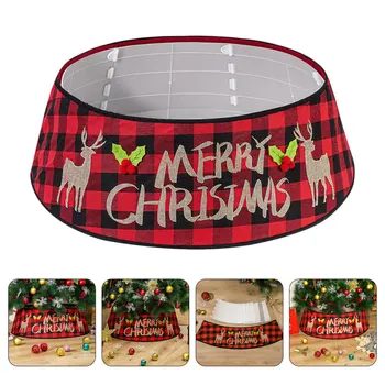 

1Pc Grid Christmas Tree Skirt E Tree Bottom Cover Floor Carpet Christmas Decor Tree Skirt Accessory Xmas Tree Skirt for Xmas