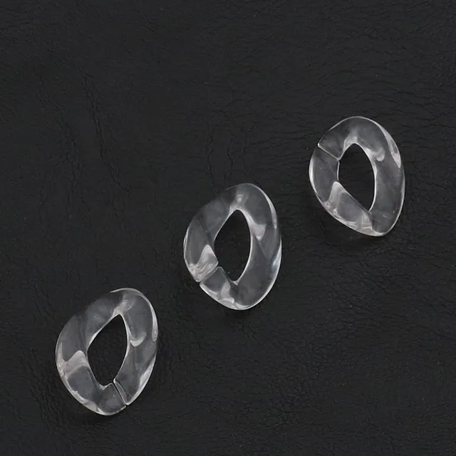 Wholesale 23mm*17mm Multi color Acrylic Twisted Chains Assembled Parts Beads Diy Jewelry Findings Accessories 60 pieces(JM6582) transparent White