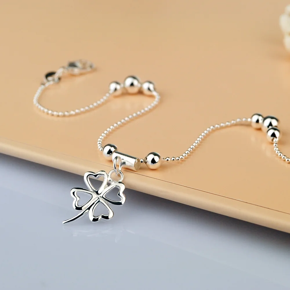 925 Sterling Ladies Silver Anklets Bracelet Chain for Women leaves Pendant Foot Jewelry Package Mail