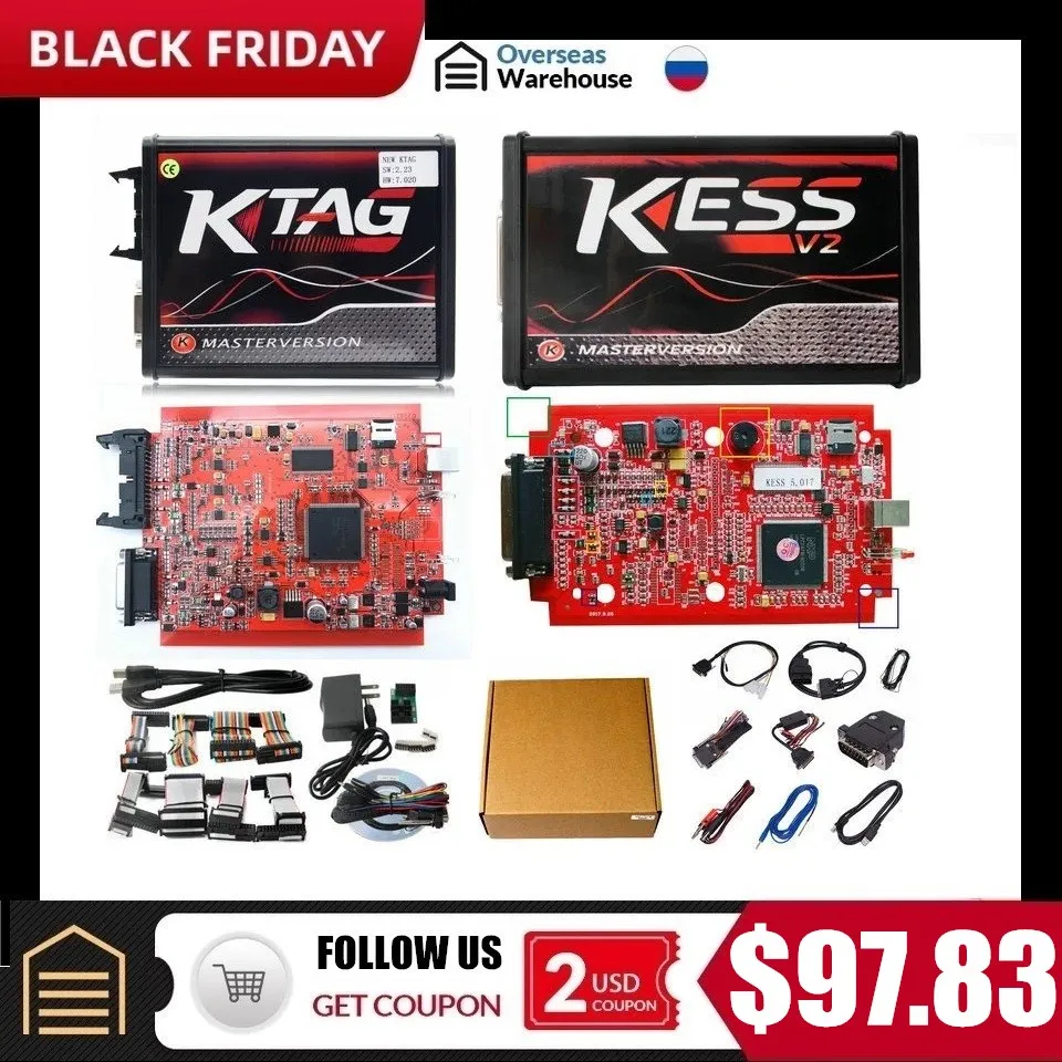 KESS KTAG V7.02 SW2.25 онлайн 4LED Красный Ktag 7,02 Ktag Kess V2.47 K-tag Kess V2 V5.017 V2.47 Ktag Master Kess 5,017 OBD2 Master