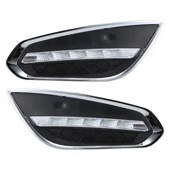 

running lights 1 Pair Car Daytime Running Light Single Color LED Daylight Fog Lamp Fit for S60 V60 09-13 tuning cars