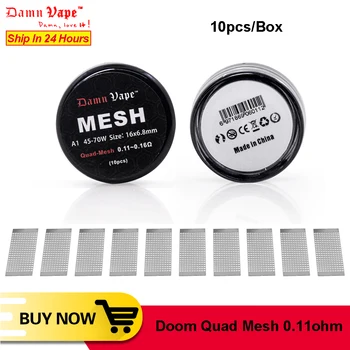 

10pcs/box vape coil DamnVape Doom Quad Mesh 0.11ohm coil for DamnVape Doom Mesh RTA Replacement Electronic vape Accessories coil