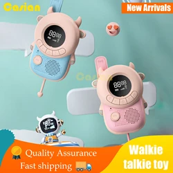 Walkie talkie pour enfants, jouet mignon, Animal Portable, jeu d'espionnage éducatif interactif d'extérieur, cadeau pour garçons, 2 pièces 