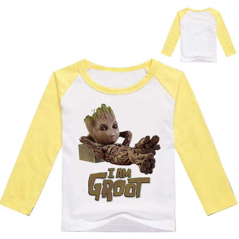 Г., одежда футболки с принтом «I'm Groot», летние футболки одежда для детей футболки с длинными рукавами, топ, костюм футболки для мальчиков и девочек топы для девочек - Цвет: J