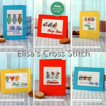 

CD88 14ct DIY Invitation Greeting Card With Special Art Popular Full Set CrossStitch Greeting Card Cake Birthday Christmas Gift