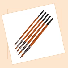 5 шт. Оранжевый Красный нейлоновый волос деревянная ручка Акварельная кисть для рисования, ручка Набор для обучения масляная Акриловая картина художественные краски кисти Supp