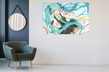 

[Self-Adhesive] 3D Hatsune Miku 156 Japan Anime Wall Stickers Mural Decal Wall Murals AJ WALLPAPER Belly