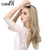 No Clip Wave Halo Hair Extensions Ombre Synthetic Natural Black Blonde Pink One Piece False Hairpiece Fish Line Fake Hair Piece 1