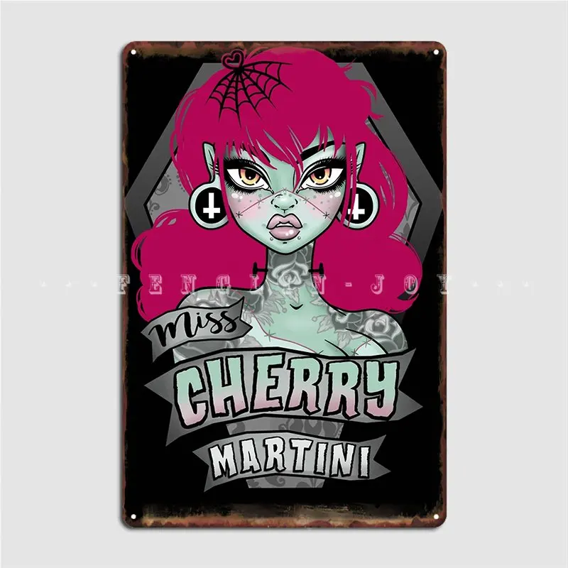 

Miss Cherry Martini Cherry Version Metal Sign Poster Cinema Garage Living Room Designing Tin Sign Poster