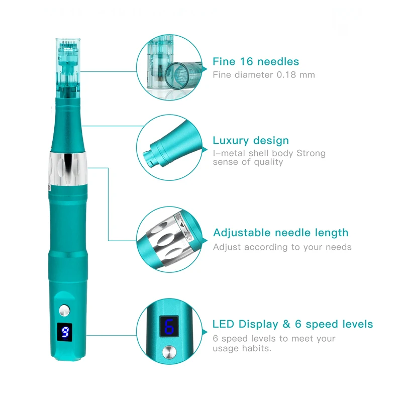 Dr pen ultima a6s elektrisk microneedling dermapen för hudvård_voghion.com