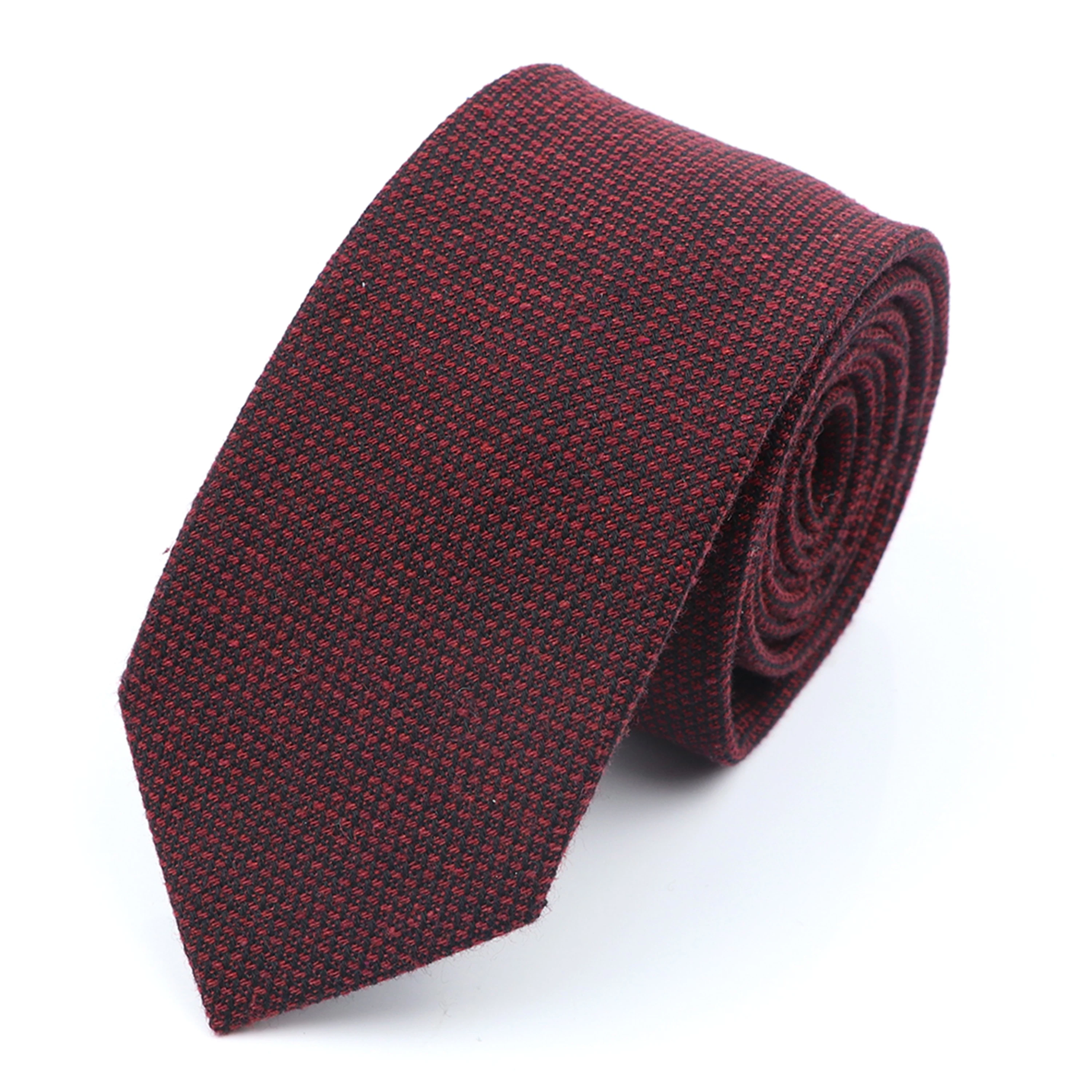 Cotton Wool Men Ties 6CM Classic Handmade Skinny Thick Striped Solid Color Necktie Narrow Collar Slim Cashmere Tuxedo Tie
