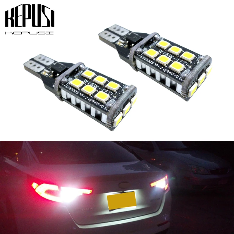 

2pcs W16W T15 LED Bulbs Canbus OBC Error Free LED Backup Light 921 912 W16W LED Bulbs Car reverse lamp Xenon White
