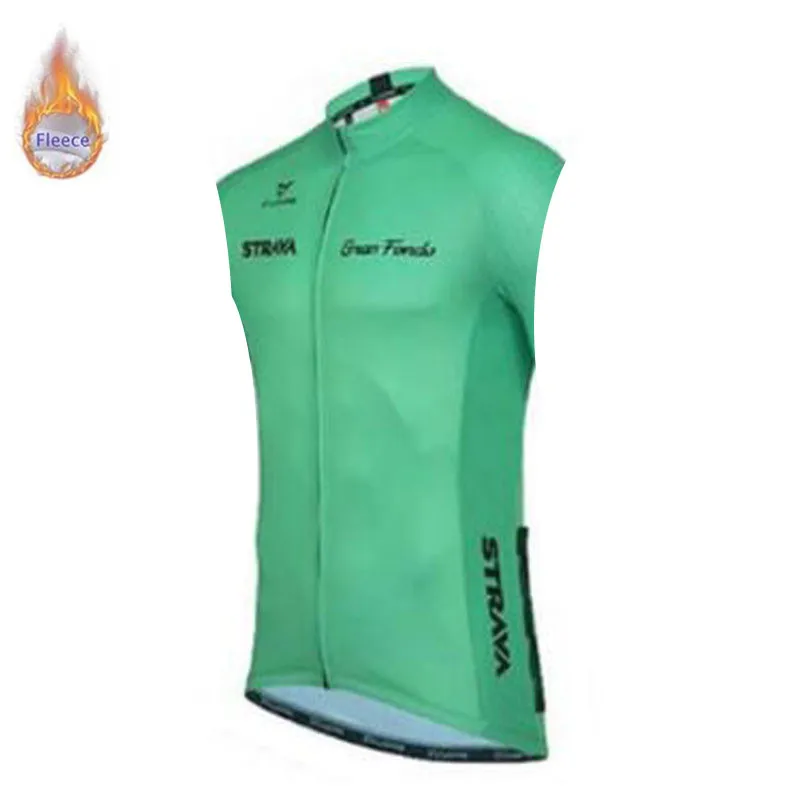 STRAVA Men Winter Thermal Fleece sleeveless Cycling Jersey Breathable Clothing Mountain Outdoor Bicycle Clothes - Цвет: 3