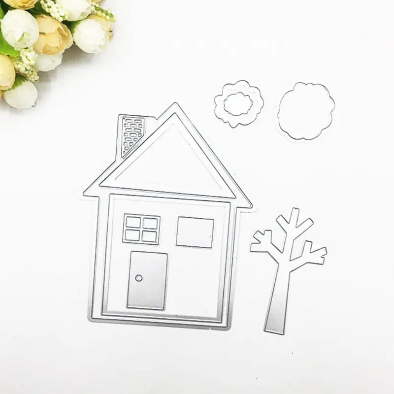

2020 New House Tree Metal Cutting Dies Stencil DIY Scrapbooking Album Stamp Paper Card Embossing Craft Decor