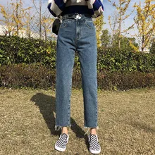 Женские джинсы Vintgae, большие размеры, джинсовые штаны, женские джинсы с высокой талией, Mujer, повседневные, Spodnie Damskie Jeansy, синие, Vaqueros De Mujer