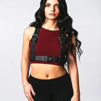 

Harajuku Dark Pin Buckle Harness Belt Bondage Gothic Wild Waist Belt Buckle for Women Statement Soft Sister Party Accessories