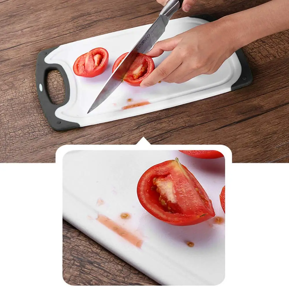 Kitchen Cutting Board with a Peeler Anti-slip Design Plastic Chopping Board Dishwasher Safe for Vegetable Meat Kitchen Tools