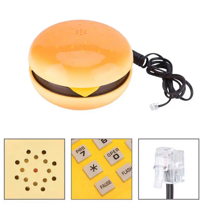 Landline Phone Novelty Emulational Hamburger Telephone Wire Landline Phone Home Decoration telefono fijo