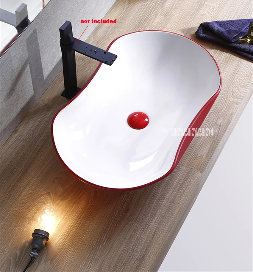 701, домашняя, современная, простая, красная, креативная, над прилавком, для раковины, для ванной, ретро, для раковины, керамическая, интегрированная, ручная, для умывальника, чаша - Цвет: Белый