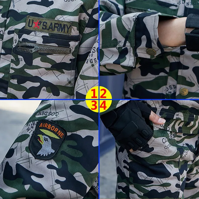 Красивый военный тактический форменная рубашка+ брюки для девочек камуфляж боевой униформы армии Для мужчин \'s Костюмы костюм страйкбол охотничьи ножи