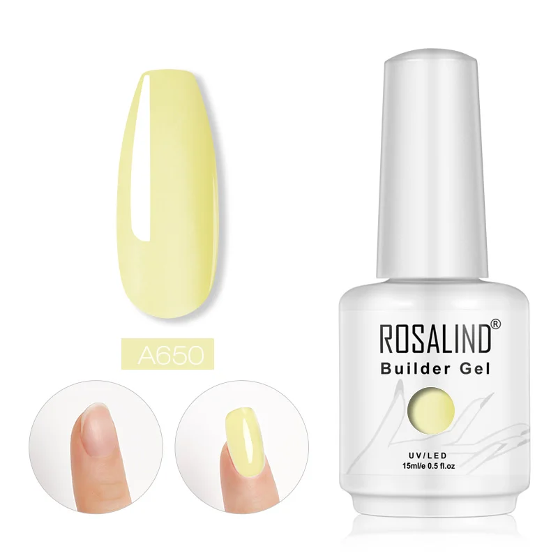 15ml A650 ROSALIND наращивание ногтей все для маникюра полигель-лак нужно вылечить УФ светодиодный светильник для дизайна ногтей полупостоянная строящая основа для ногтей - Цвет: 15ml A650
