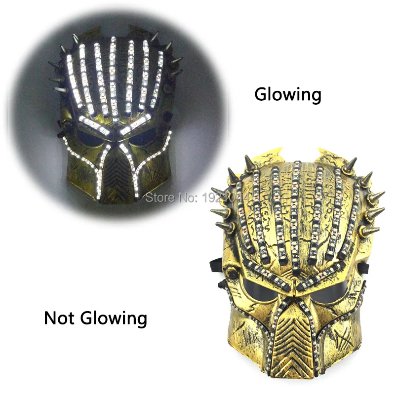 

New designed Halloween Party Mask LED Light up Cool Mask Powered by 1pc 23A Battery 6 Lighting Colors Available LED DJ Mask