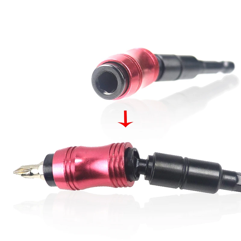 Adjustable 1/4" Hex Magnetic Screwdriver Bit Holder 20 Degree Extension Rod Quick Change Locking Screw Driver Tools 5