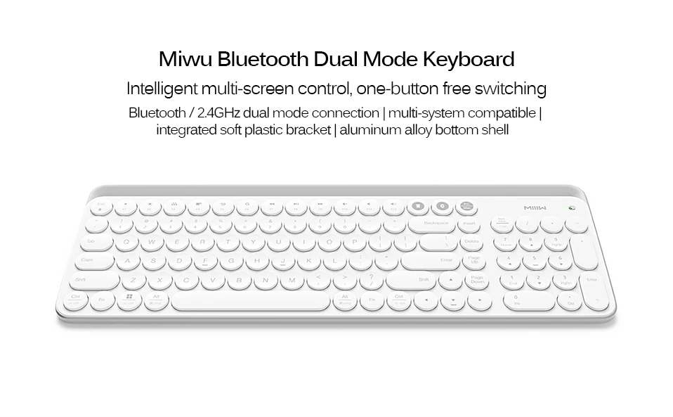 Xiaomi Miiiw Bluetooth Двухрежимная клавиатура беспроводное соединение 104 клавиш 2,4 ГГц многофункциональная совместимая Беспроводная портативная клавиатура
