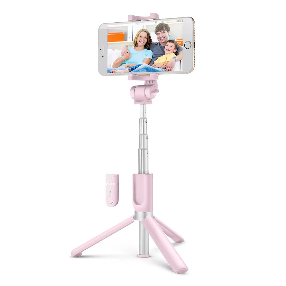 BlitzWolf BS3 Универсальный беспроводной Bluetooth Selfie Stick Мини Штатив Выдвижной Складной Монопод Live Stream Travel для iPhone 11 Pro X XR 8 Для Samsung Xiaomi 9 Huawei P30 Pro Смартфон - Цвет: BS3 Pink