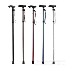 Manufacturers Direct Selling Wholesale Foldable Cane Alpenstock Portable Ultra-Light Old Man Anti-slip Wand Stick Straight Handl