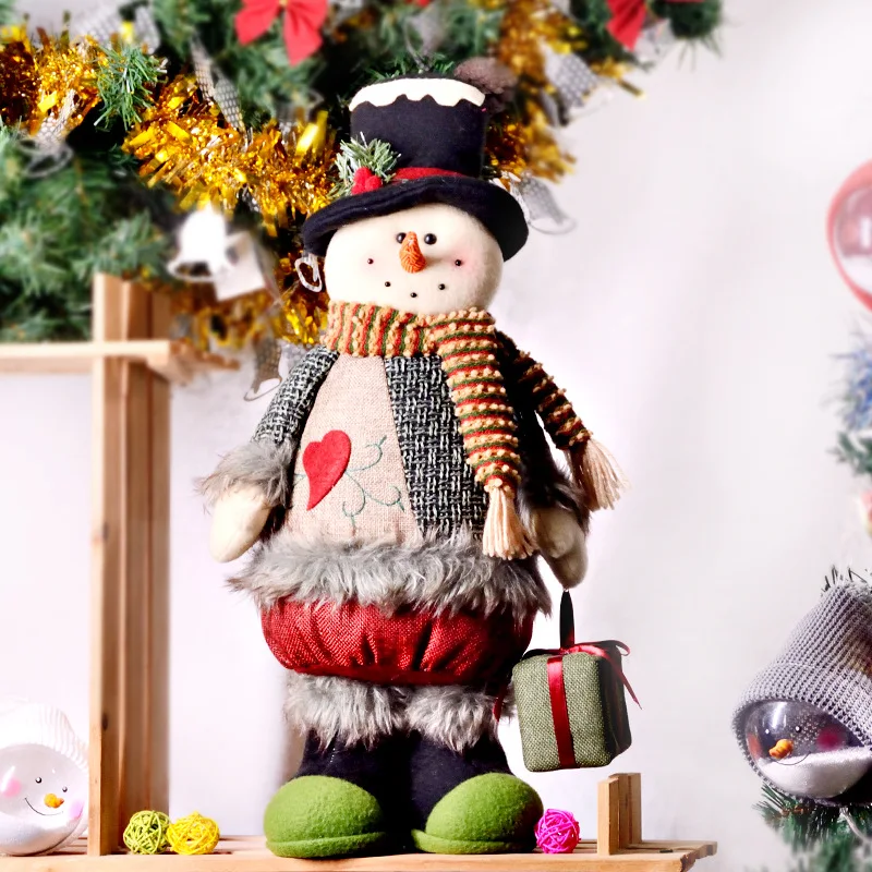 Рождественские выдвижные стоячие игрушки куклы Санта-Клаус Снеговик Рождественские куклы детские подарки на день рождения вечерние украшения для дома