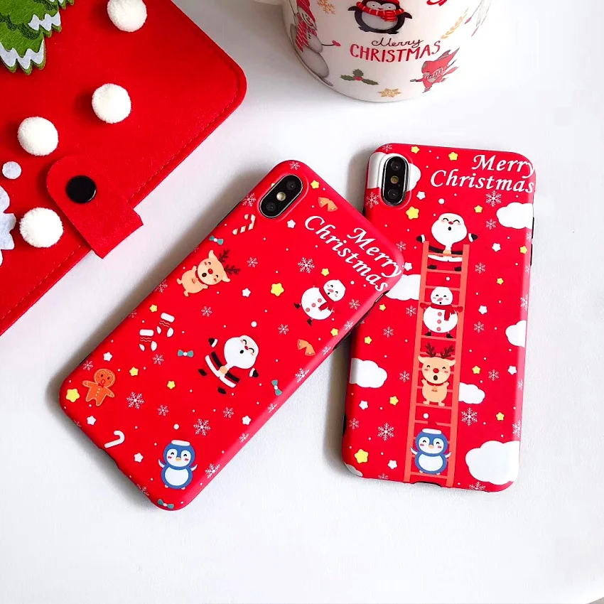 

Merry Christmas Phone Case For Iphone 11 Pro Max Cases For X XR Xs Max 8 7 6 6s Plus Soft IMD TPU Case Back Cover Fundas Gift