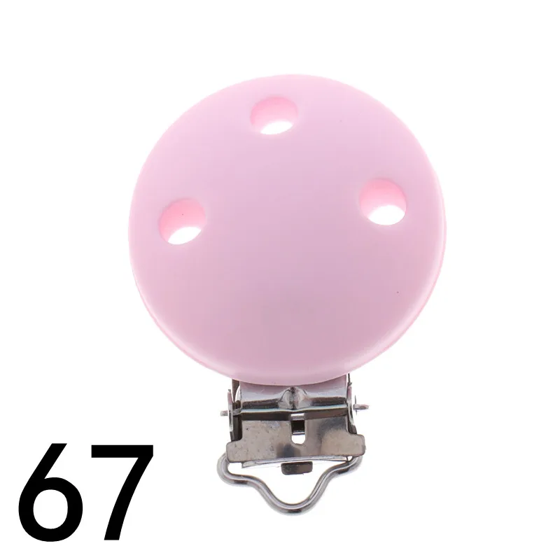 Pacifier Clip 10PCS Silicone Round Teether DIY Chain Holder Soothing Accessories For Baby