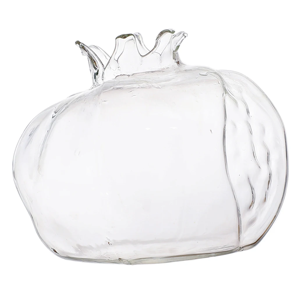 Small Pomegranate Shape Clear Glass Vase Flower Plants Terrarium Vase Containers