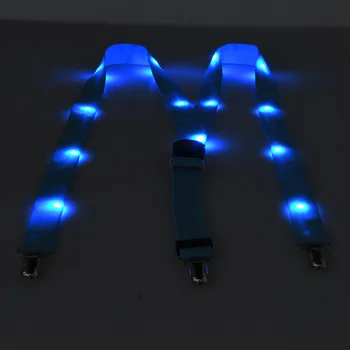 

LED Glow Light Up Suspenders Adjustable Elastic Outdoor Sports Warning Chest Strap SER88