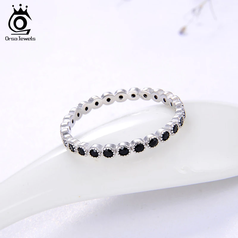 ORSA JEWELS цельное 925 пробы Серебряное кольцо полностью покрытое цирконием женские